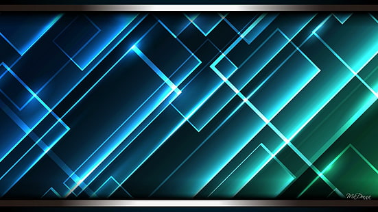 Lichtlinien Blau, Cyan, Abstrakt, Grafik, Hell, Hell, Blau, Aqua, Türkis, 3D und Abstrakt, HD-Hintergrundbild HD wallpaper