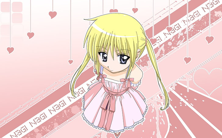 аниме девушки, блондинка, платье, розовое, Hayate no Gotoku, Sanzenin Nagi, HD обои