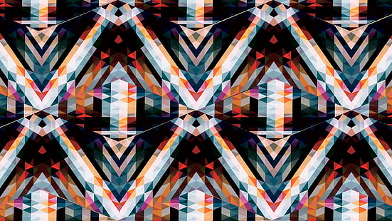 разноцветные абстрактные иллюстрации, абстракция, геометрия, Энди Гилмор, симметрия, HD обои HD wallpaper
