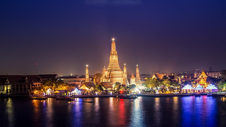 Bangkok, puesta de sol, Tailandia, Fondo de pantalla HD