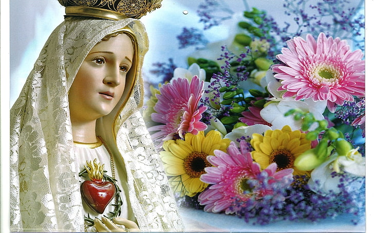 宗教、マリア、イエス、マリア（イエスの母）、ノッサ・セニョーラ・デ・ファティマ、 HDデスクトップの壁紙