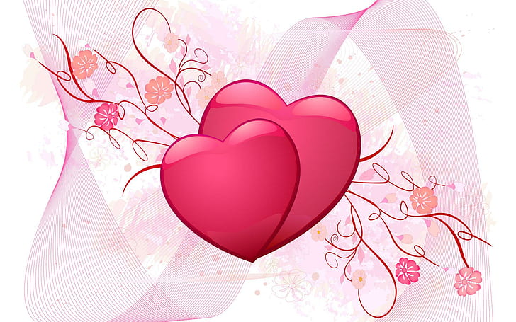 Couple of Hearts, hearts, couple, love, HD wallpaper