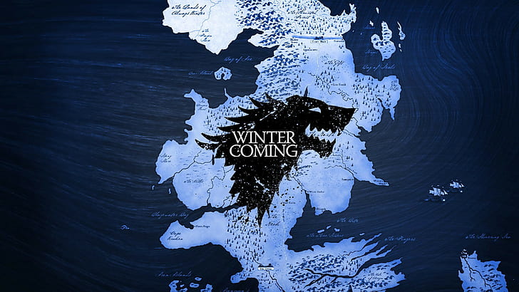 Game Of Thrones, House Stark, mapa, o inverno está chegando, HD papel de parede