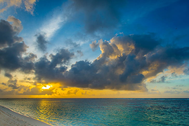 Indian Ocean, Ocean, Indian, dawn, HD wallpaper