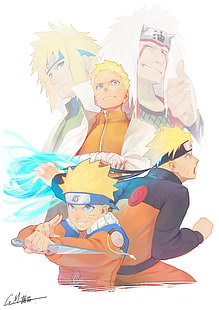 Naruto, Namikaze Minato, Uzumaki Naruto, Jiraiya Sensei, Anime, HD-Hintergrundbild HD wallpaper