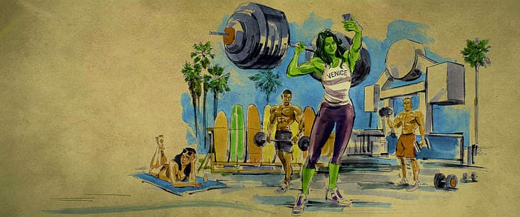 She-Hulk, Marvel Cinematic Universe, Marvel Comics, Kagan McLeod, Wallpaper HD