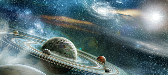 spazio, pianeta, universo, arte spaziale, Sfondo HD HD wallpaper