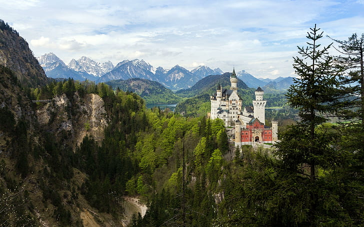 замък Нойшванщайн Бавария Германия Замок, архитектура, Германия, забележителности, HD тапет
