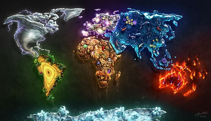 Weltkarte Illustration, Welt, HD-Hintergrundbild