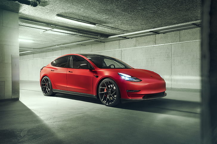 Tesla Motors, Tesla Model 3, Mobil, Mobil Mewah, Mobil Merah, Kendaraan, Wallpaper HD