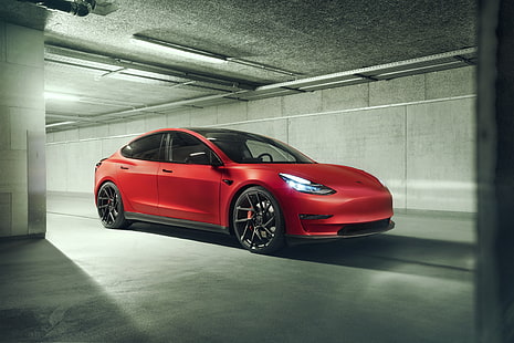 Tesla Motors, Tesla Model 3, Coche, Coche de lujo, Coche rojo, Vehículo, Fondo de pantalla HD HD wallpaper