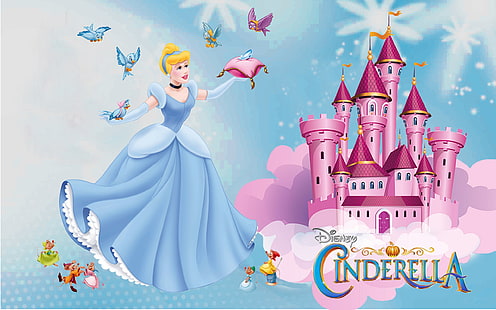 Castle Of Princess Cinderella Friends Jaq Gus Mary and Mouse Perla Hd Wallpapers para teléfonos móviles Tablet y Laptop 2560 × 1600, Fondo de pantalla HD HD wallpaper