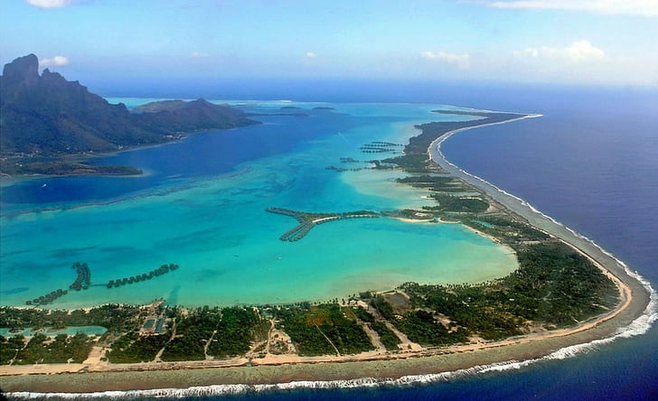Natur Landschaft Luftbild Insel tropischen Strand Meer Bora Bora Französisch-Polynesien, HD-Hintergrundbild