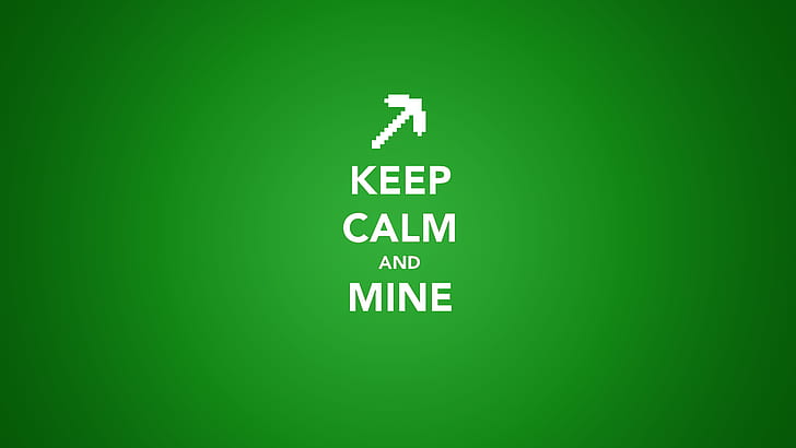 Minecraft, Keep Calm and ..., zielony, gry wideo, minimalizm, Tapety HD