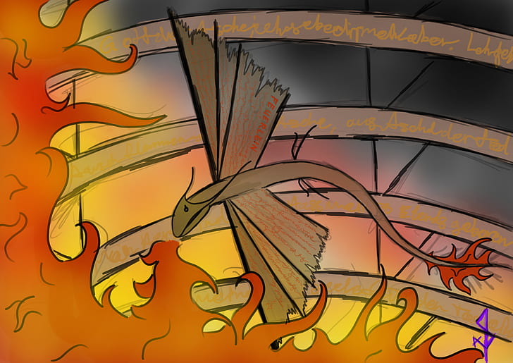 naga, api, karya seni, pembakaran, Wallpaper HD