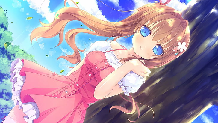 Anime, Love Rec., Blond, Blaue Augen, Blume, Haarschmuck, Langes Haar, Yoshinaga Chiho, HD-Hintergrundbild