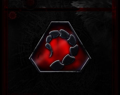черно и червено лого на скорпион, Command & Conquer, HD тапет HD wallpaper