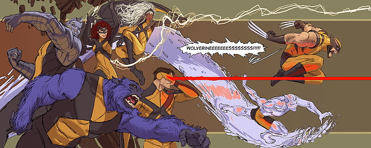 beast, cyclops, marvel, storm, wolverine, x men, HD wallpaper