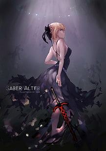 Saber Alter digital tapet, Fate Series, Fate / Stay Night, animeflickor, Saber Alter, HD tapet HD wallpaper