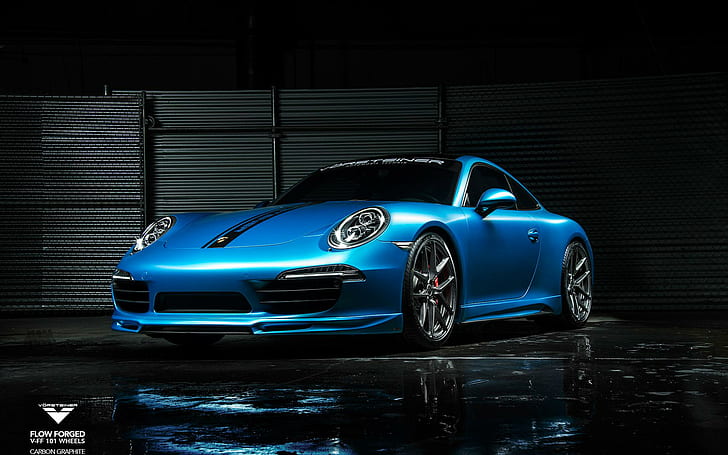 Vorsteiner Porsche 911 Carrera S V FF 101, blue coupe, vorsteiner, porsche, carrera, cars, HD wallpaper