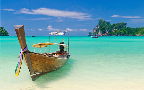 Thai Longtail Boat Provincia de Krabi, Fondo de pantalla HD HD wallpaper