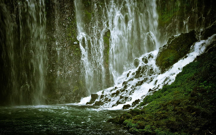 Waterfall Background, waterfall, nature, background, HD wallpaper