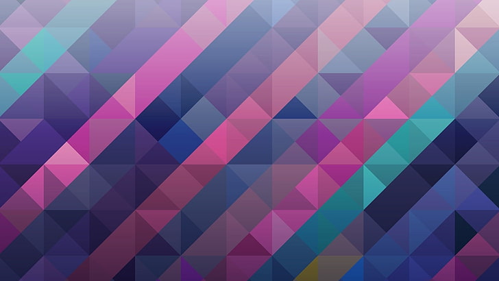 digital art, minimalism, abstract, pattern, geometry, triangle, square, colorful, lines, mosaic, HD wallpaper