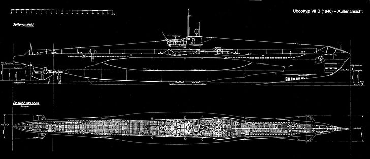 Navi da guerra, sottomarino tedesco di tipo VII, sottomarino, Sfondo HD