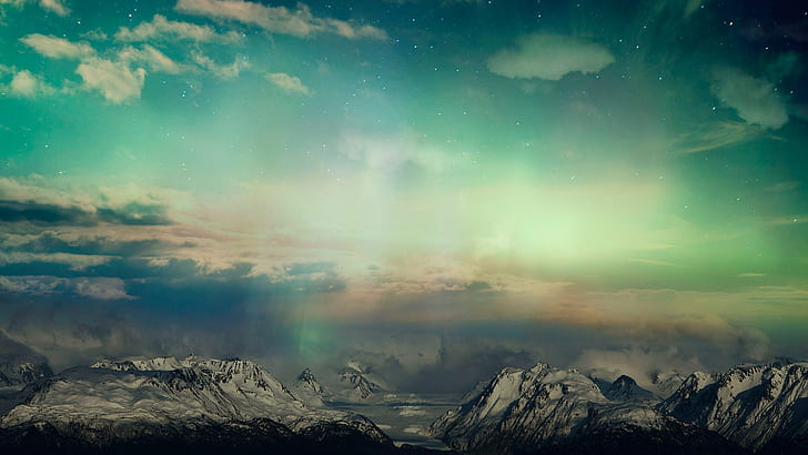 ภูมิทัศน์ภูเขาท้องฟ้าเมฆธรรมชาติ, วอลล์เปเปอร์ HD