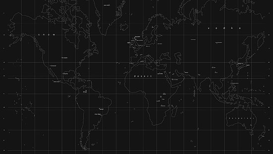black and gray world map illustration, map, world map, HD wallpaper HD wallpaper