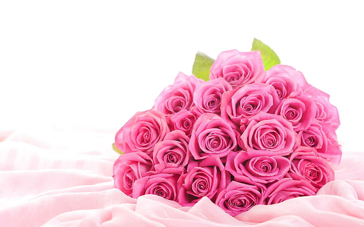 ~ Beautiful Gentle ~, букет роз, прекрасный, мягкий, аромат, розовые розы, нежный, красивый, листья, красивый, цветы, нежное прикосновение, букет, HD обои