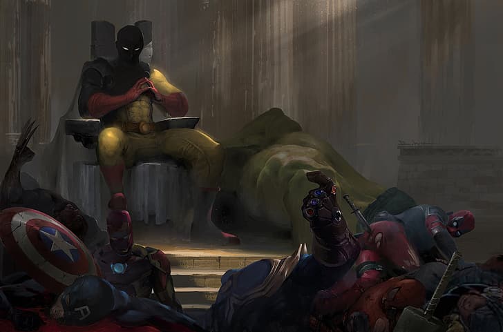 Saitama (One-Punch Man), crossover, Deadpool, Wolverine, Iron Man, Thanos,  Wallpaper HD | Wallpaperbetter