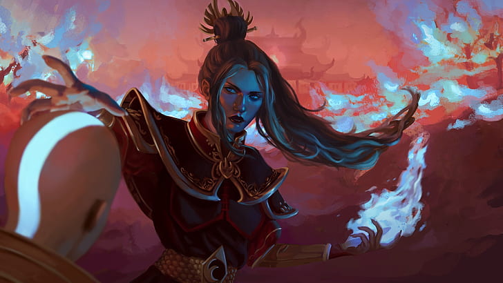 Princess Azula ، Avatar: The Last Airbender ، فن رقمي ، عمل فني، خلفية HD