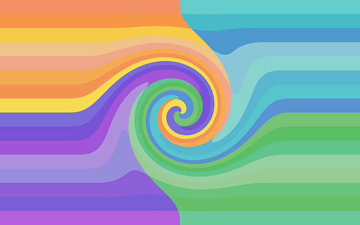 abstract painting, pattern, wave, color, rainbow, spiral, symmetry, HD wallpaper