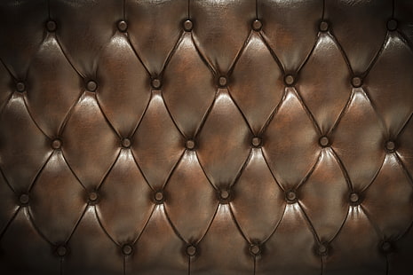 panneau de cuir marron capitonné, fond, texture, cuir, garniture, luxe, Fond d'écran HD HD wallpaper