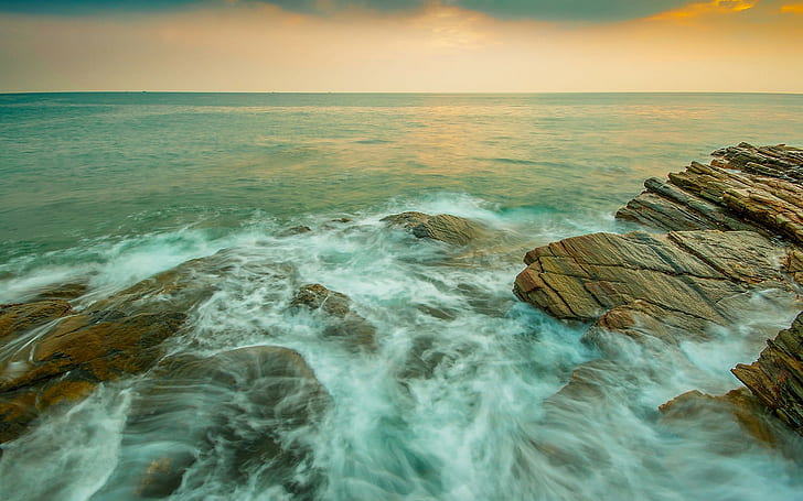 Küste, Wasser, Himmel, Meer, Horizont, HD-Hintergrundbild