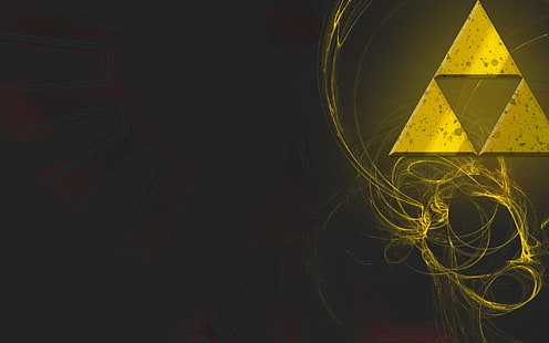 The Legend of Zelda лого с цифров тапет, Triforce, цифрово изкуство, The Legend of Zelda, видео игри, HD тапет HD wallpaper