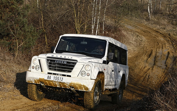 car, dirt, nature, vehicle, white cars, Iveco Massif, SUV, HD wallpaper