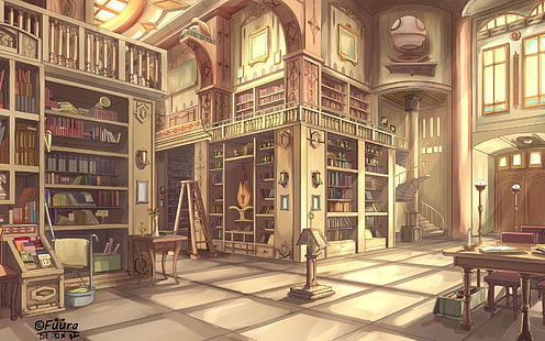 Anime, Original, Bibliothek, HD-Hintergrundbild HD wallpaper