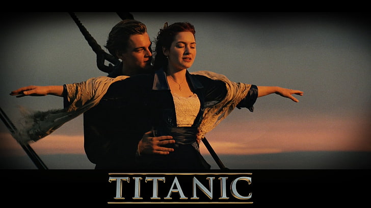 Titanic movie, titanic, love, famous pose, lovers, romance, HD wallpaper