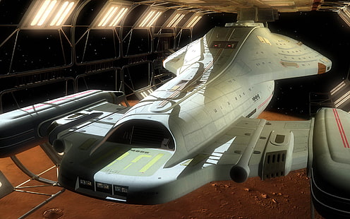Star Trek, Star Trek Voyager, vaisseau spatial, science-fiction, Fond d'écran HD HD wallpaper