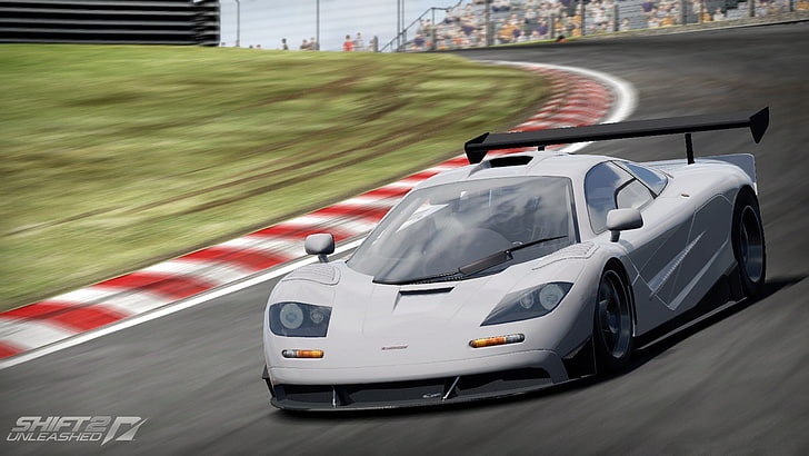 grey McLaren F1, Shift Unleashed 2, Need for Speed: Shift, mobil, need for speed: shift 2 unleashed, video games, Wallpaper HD