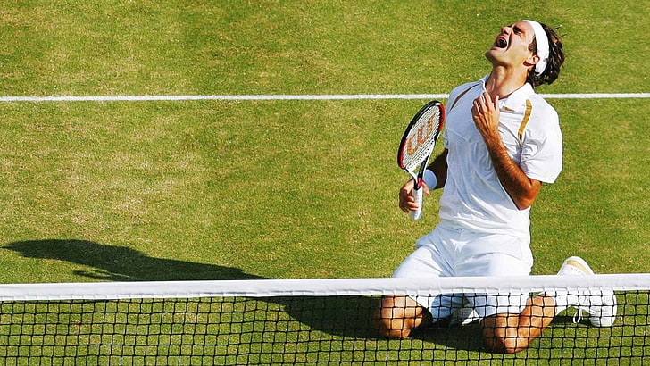 Roger Federer-Sport HD Wallpaper, Männer weißes T-Shirt, HD-Hintergrundbild