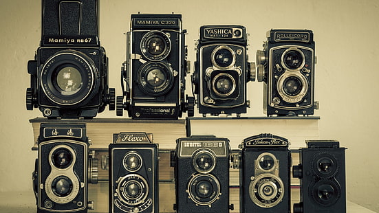 black land cameras, camera, vintage, sepia, HD wallpaper HD wallpaper