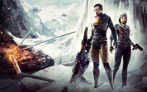 Half-Life 2, วิดีโอเกม, งานศิลปะ, Half-Life, Gordon man, Alyx Vance, วอลล์เปเปอร์ HD HD wallpaper