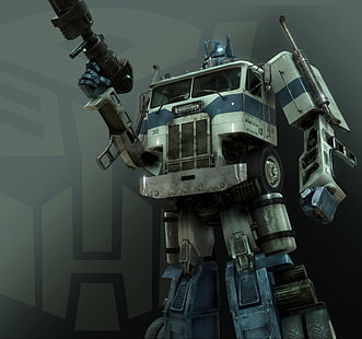Transformers Optimus Prime, Transformers, robô, arma, ficção científica, HD papel de parede HD wallpaper
