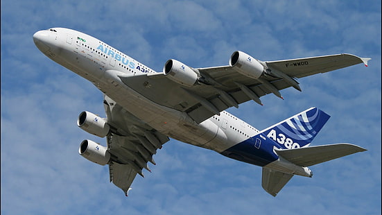 A380, airbus, pesawat, pesawat terbang, pesawat, transportasi, Wallpaper HD HD wallpaper