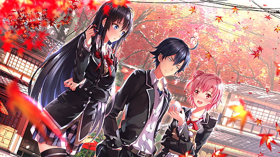 Anime, My Teen Romantic Comedy SNAFU, Hachiman Hikigaya, Oregairu, Yui Yuigahama, Yukino Yukinoshita, Fond d'écran HD HD wallpaper