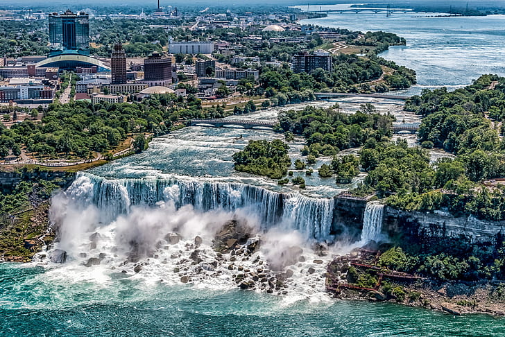 Niagara Falls, USA, wodospad, Tapety HD