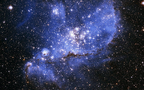 синьо, галактики, хъбъл, истински, пейзаж, космос, звезди, телескоп,, HD тапет HD wallpaper